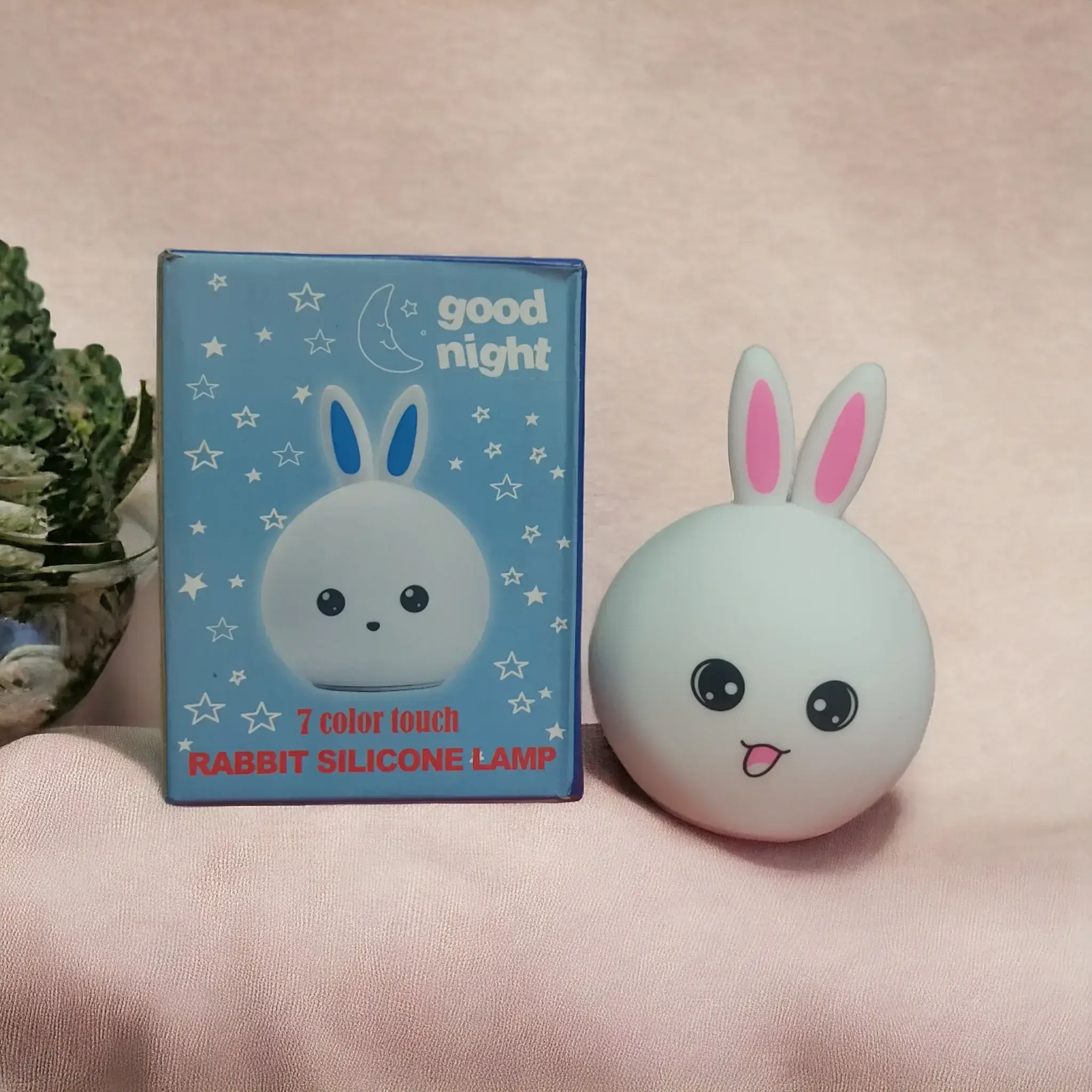 Silicone Rabbit Night Lamp for Kids – LED Colour Changing Table Lamp, USB Rechargeable, Soft & Soothing Light for Bedrooms (Multicolour)