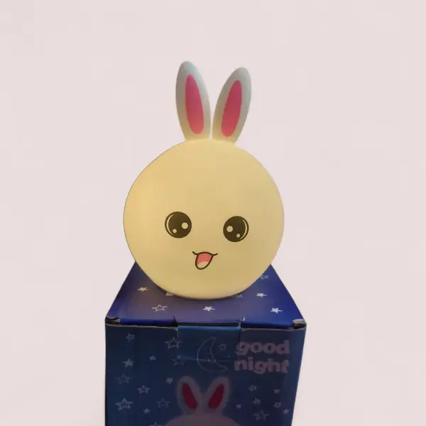 Silicone Rabbit Night Lamp for Kids – LED Colour Changing Table Lamp, USB Rechargeable, Soft & Soothing Light for Bedrooms (Multicolour)